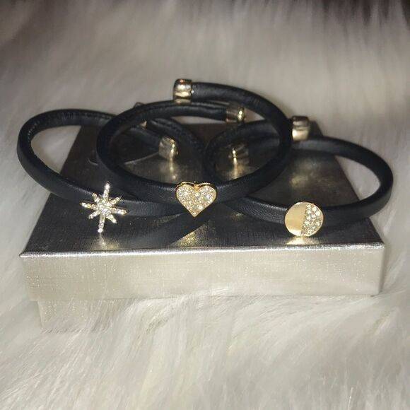 Leather Crystal Bracelets - Picture 1 of 5